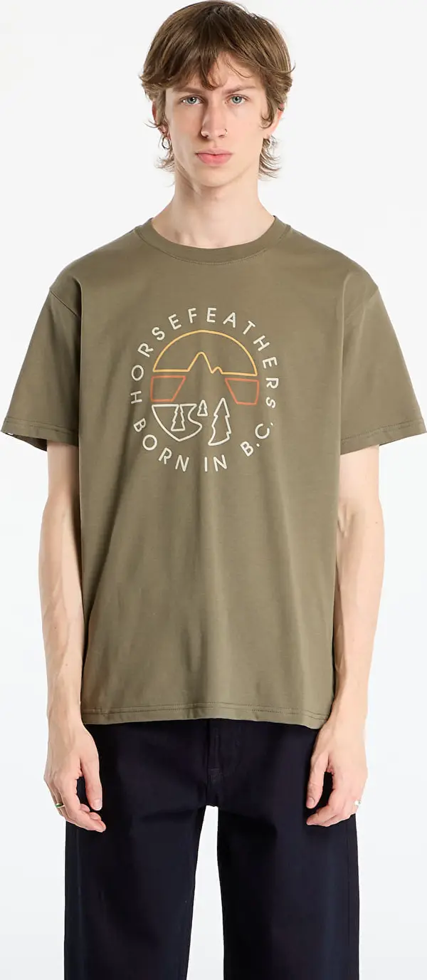 Horsefeathers Majice Horsefeathers Line Circle T-Shirt Burnt Olive XXL