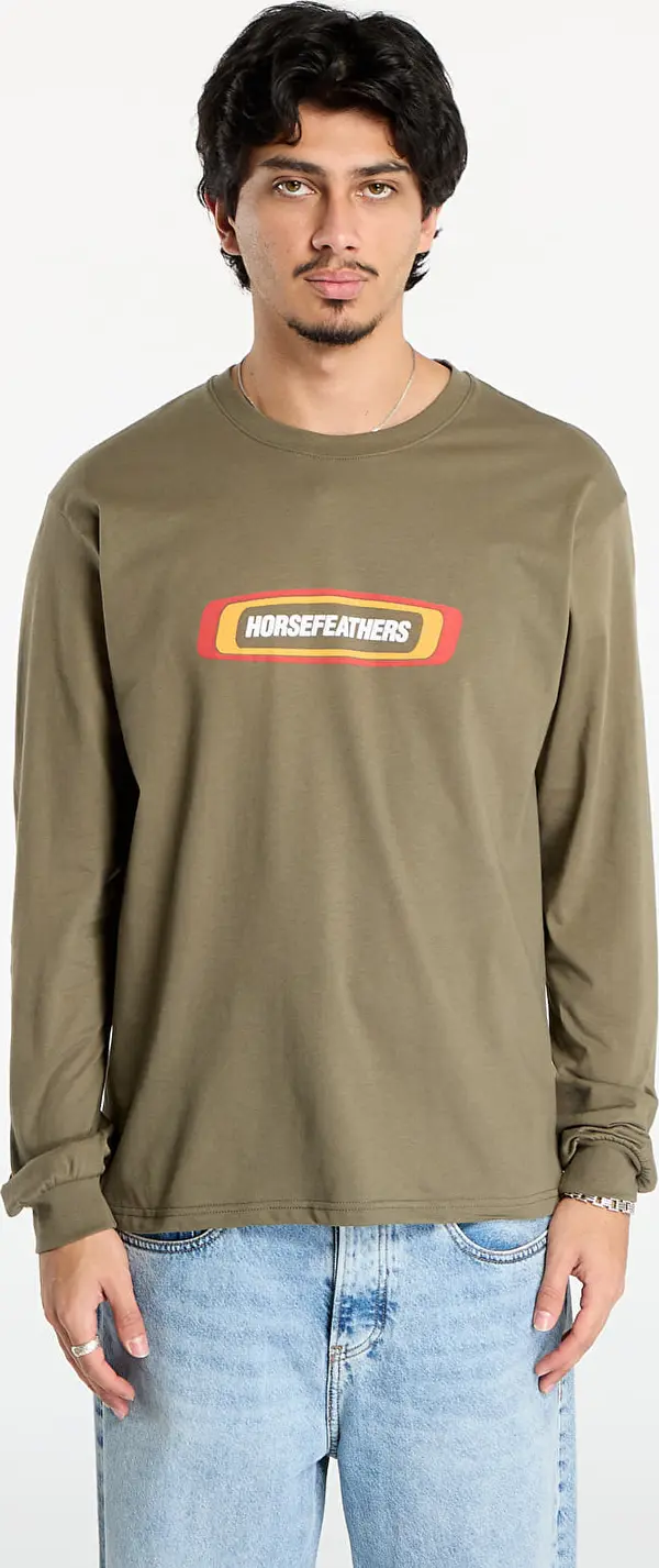 Horsefeathers Majice Horsefeathers Raceway Ls T-Shirt Burnt Olive S