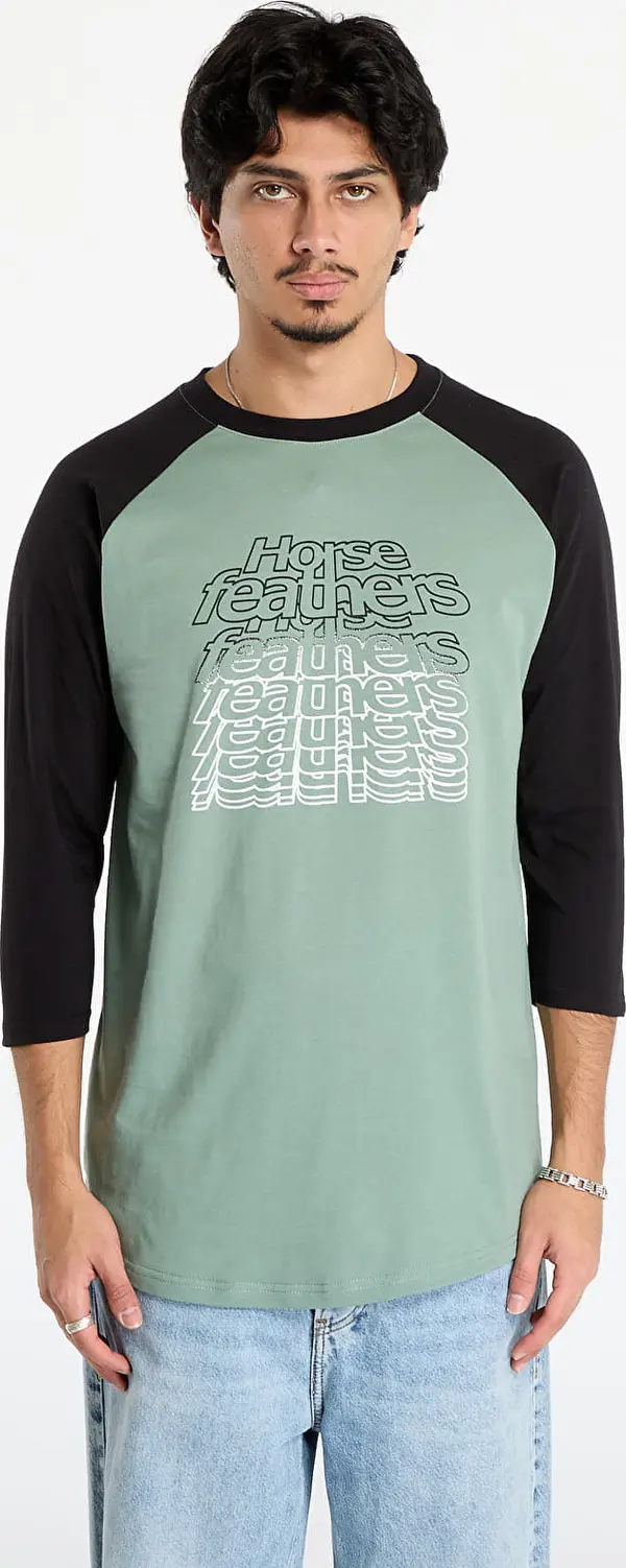 Horsefeathers Majice Horsefeathers Rollin Raglan T-Shirt Iceberg Green/ Black XL