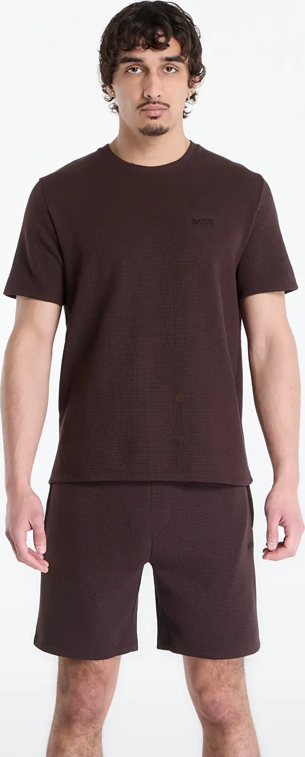 Hugo Boss Majice Hugo Boss Pyjama T-Shirt With Embroidered Logo Dark Brown M