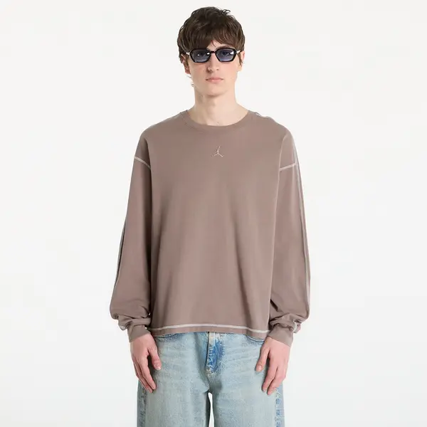 Jordan Majice Jordan Flight Men's Heavyweight Long-Sleeve Top Olive Grey/ Sail/ Olive Grey L