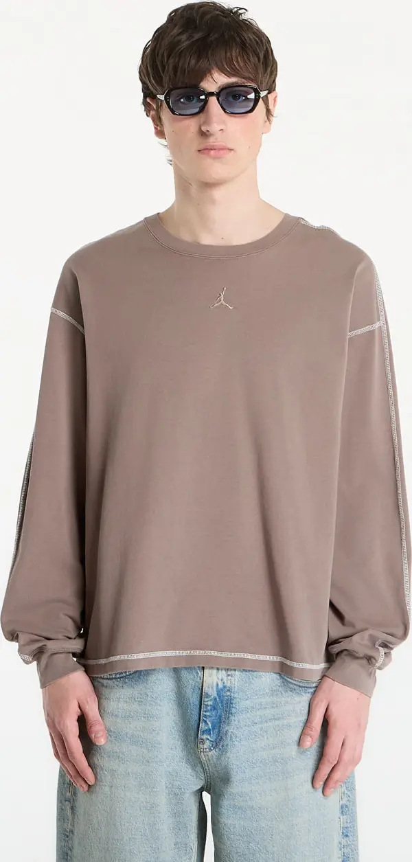 Jordan Majice Jordan Flight Men's Heavyweight Long-Sleeve Top Olive Grey/ Sail/ Olive Grey M