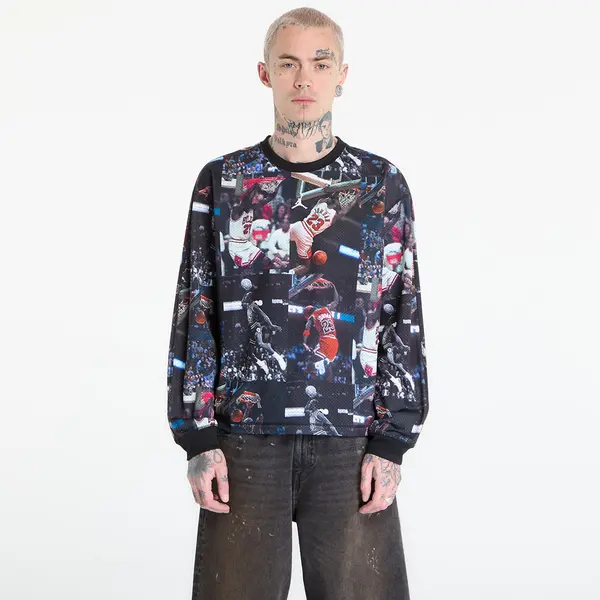 Jordan Majice Jordan Flight Men's Printed Long-Sleeve Jersey Black/ White M