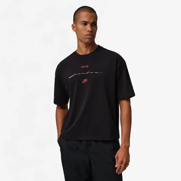 Jordan Majice Jordan Flight Men's Script T-Shirt Black/ Gym Red S