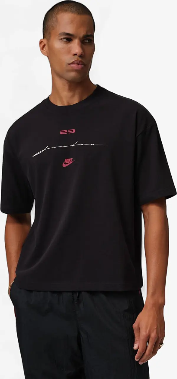 Jordan Majice Jordan Flight Men's Script T-Shirt Black/ Gym Red XS