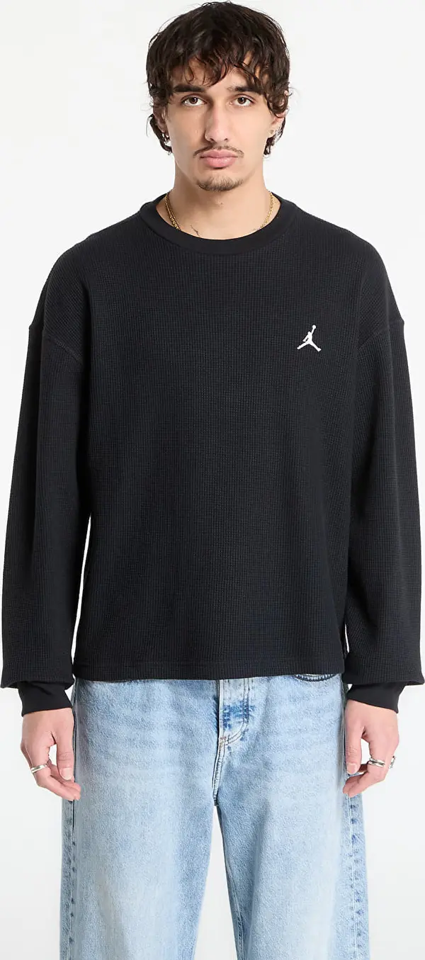 Jordan Majice Jordan Flight Mountainside Men's Long-Sleeve Waffle Shirt Black/ White M