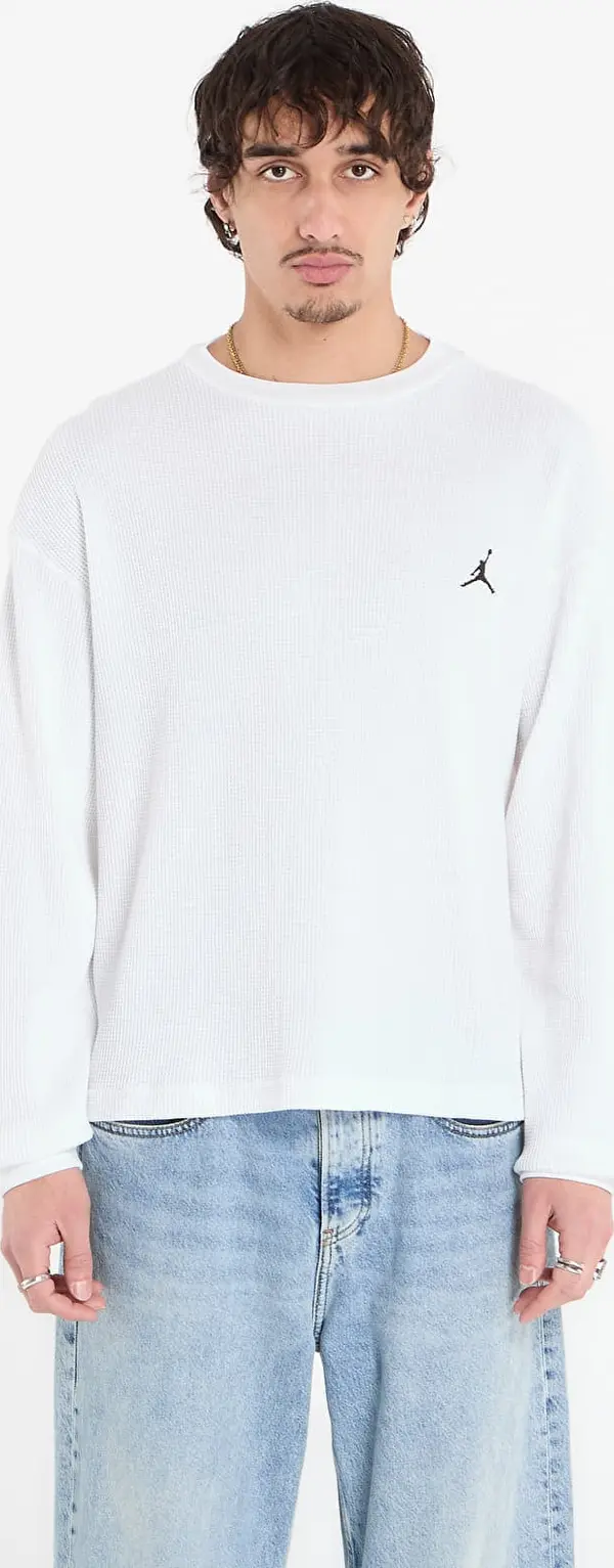 Jordan Majice Jordan Flight Mountainside Men's Long-Sleeve Waffle Shirt White/ Black M