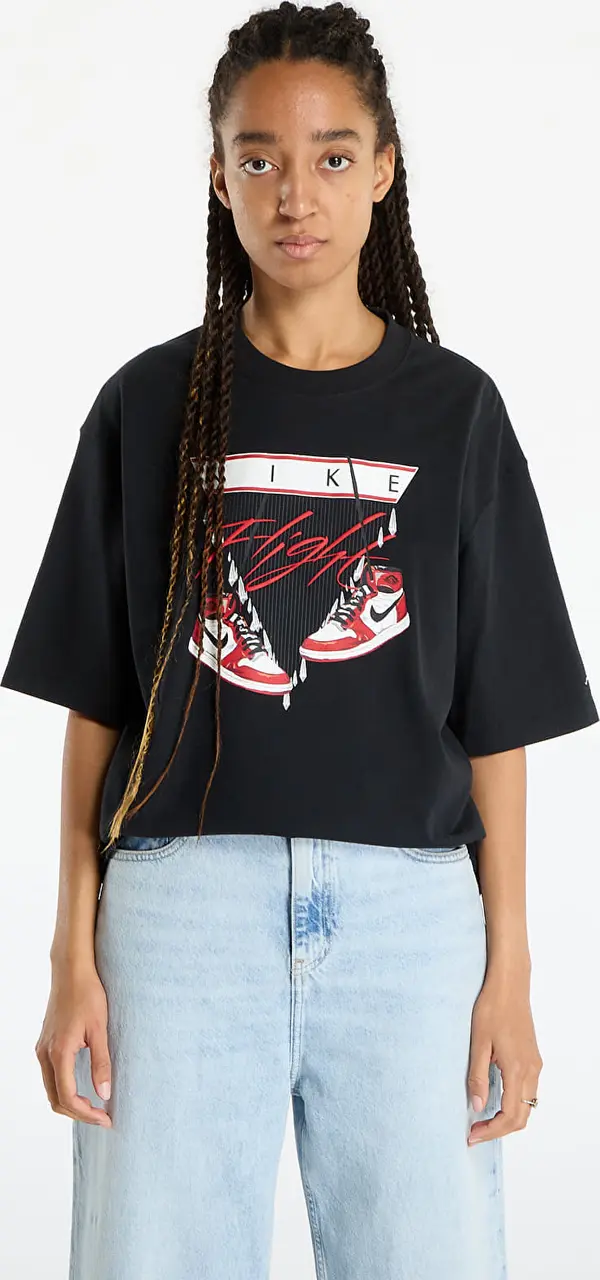 Jordan Majice Jordan Flight Women's Oversized T-Shirt Black/ Varsity Red S