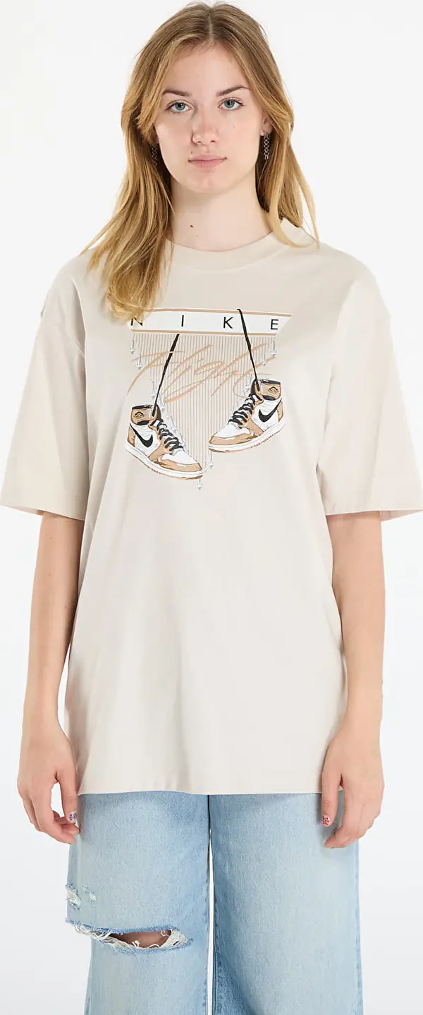 Jordan Majice Jordan Flight Women's Oversized T-Shirt Lt Orewood Brn/ Sail/ Black M