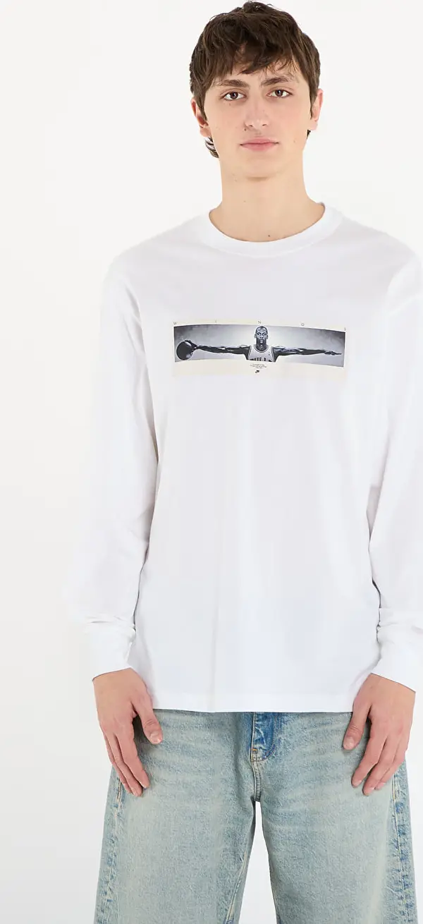 Jordan Majice Jordan Men's Long-Sleeve Crew-Neck T-Shirt White/ Black L