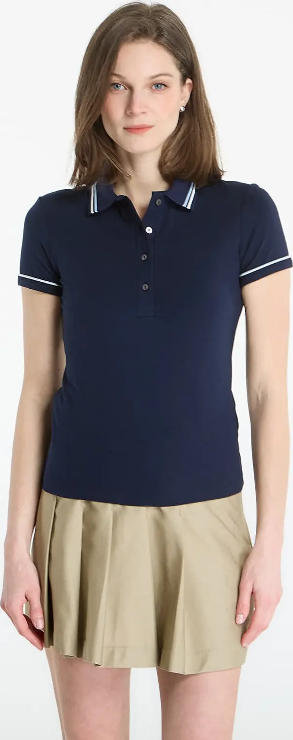 LACOSTE Majice LACOSTE Ribbed Collar Shirt Navy Blue/ Chambray-Flour 38