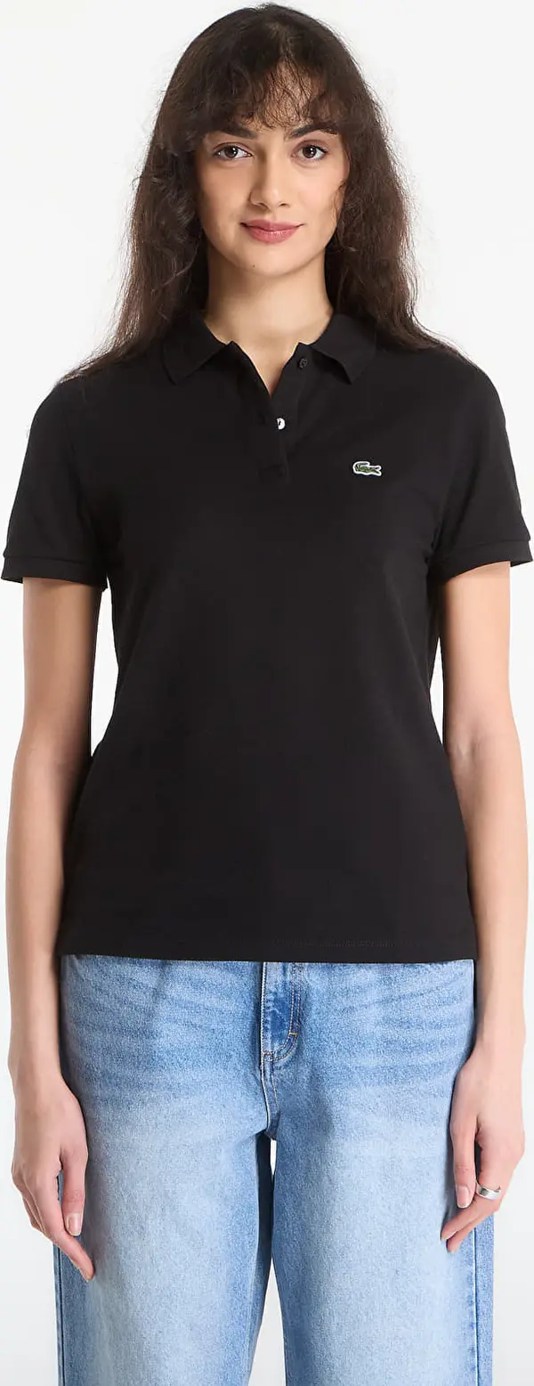 LACOSTE Majice LACOSTE Short Sleeved Ribbed Collar Shirt Black 38