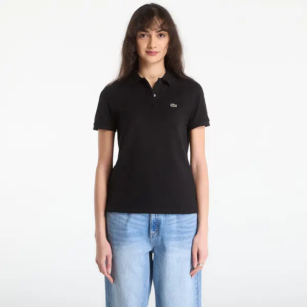 LACOSTE Majice LACOSTE Short Sleeved Ribbed Collar Shirt Black 38