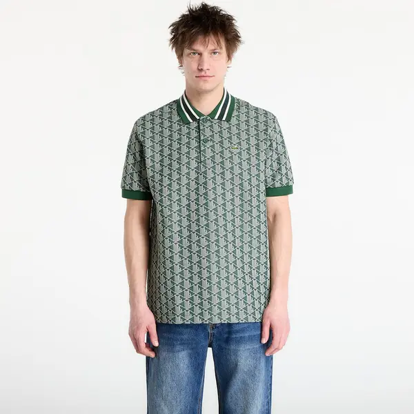 LACOSTE Majice LACOSTE Short Sleeved Ribbed Collar Shirt Green/ Sinople 5