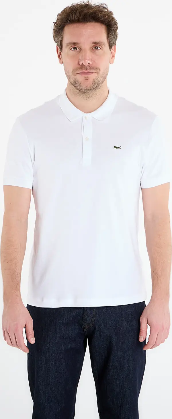 LACOSTE Majice LACOSTE Short Sleeved Ribbed Collar Shirt White 5