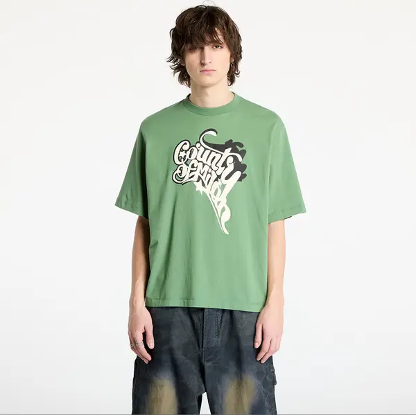 Marcelo Burlon Majice Marcelo Burlon County Melted Boxy T-Shirt Deep Green/ Ecru Brown L