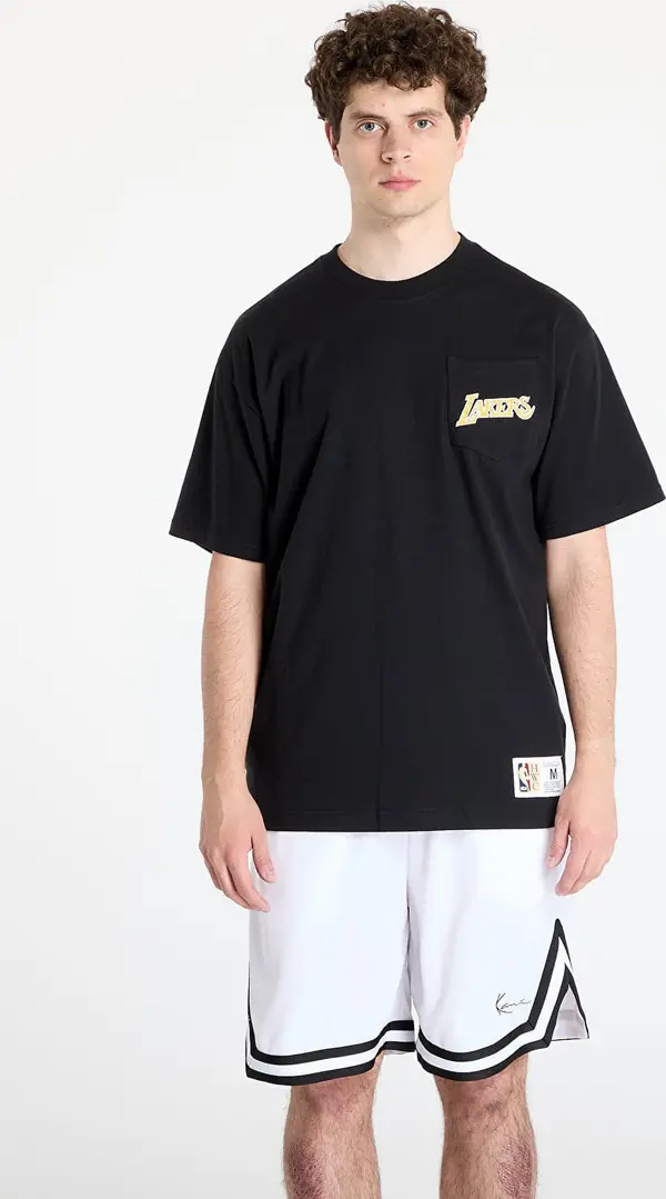 Mitchell & Ness Majice Mitchell & Ness NBA Double Hit Ss Pocket Tee Vintage Logo Lakers Black L