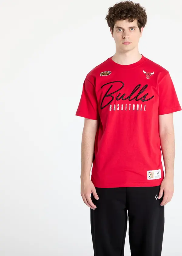 Mitchell & Ness Majice Mitchell & Ness NBA Training Day Premium Ss Tee Vintage Logo Bulls Scarlet XL