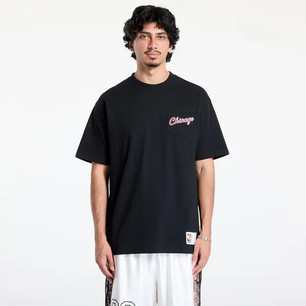 Mitchell & Ness Majice Mitchell & Ness NBA Vintage Logo Bulls Double Hit Shortsleeve Pocket Tee Black XL