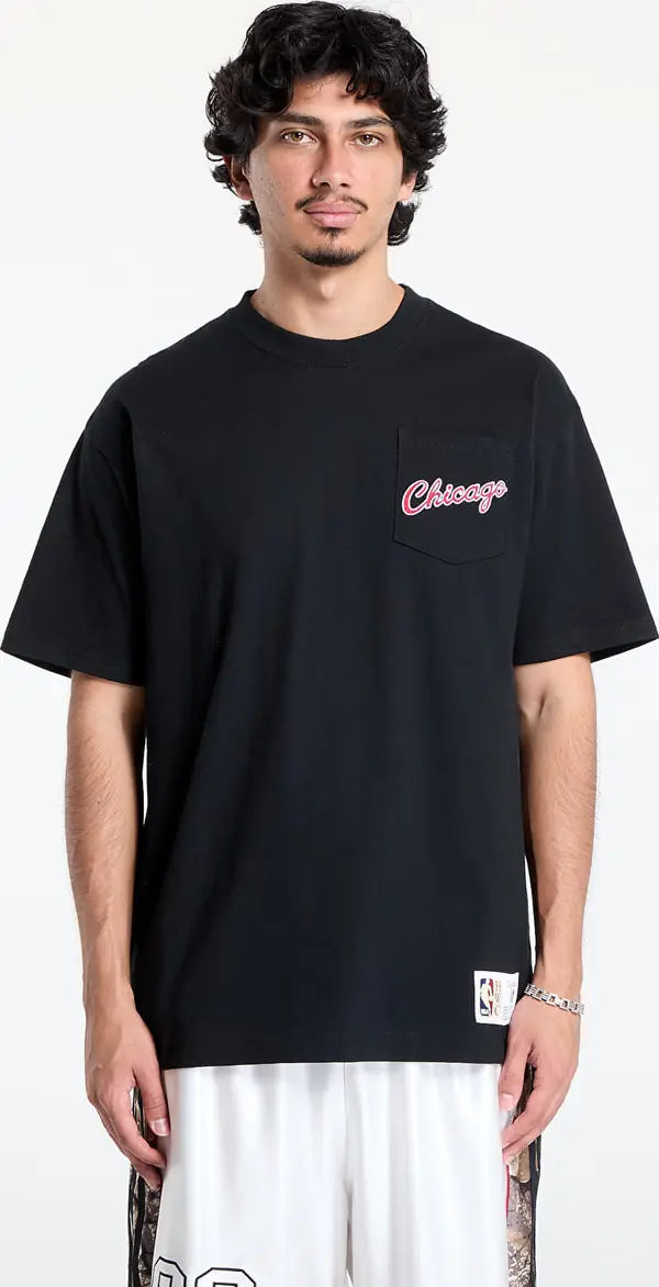 Mitchell & Ness Majice Mitchell & Ness NBA Vintage Logo Bulls Double Hit Shortsleeve Pocket Tee Black XL
