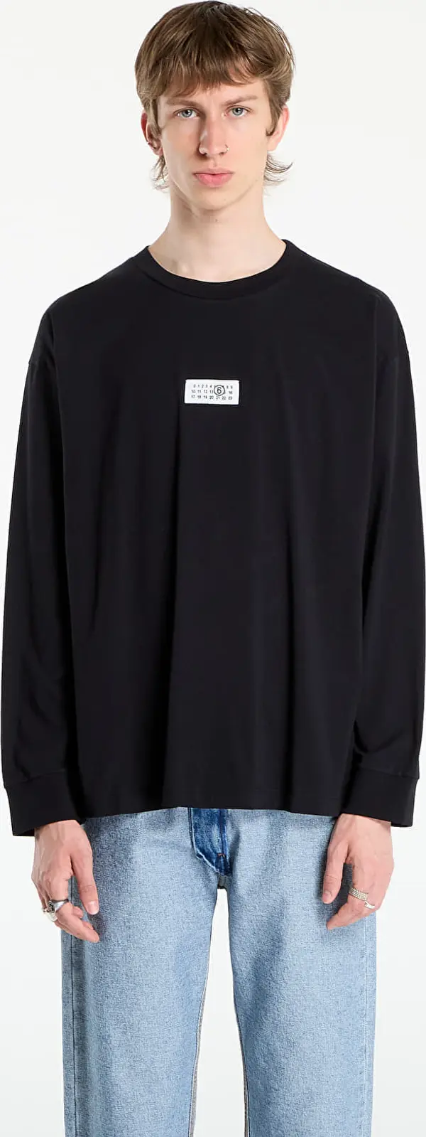 MM6 Majice MM6 Cotton Long Sleeve T-Shirt Black L
