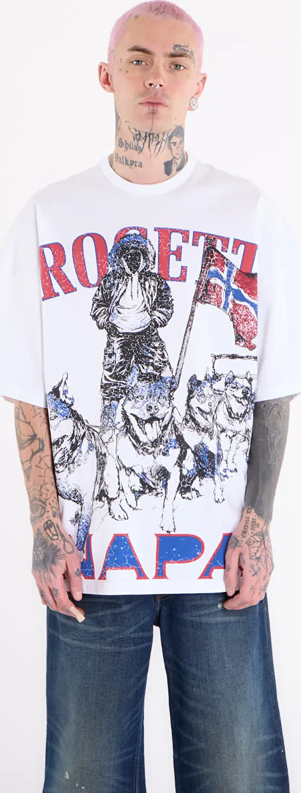 Napapijri Majice Napapijri x PDF Short-Sleeved T-Shirt White L