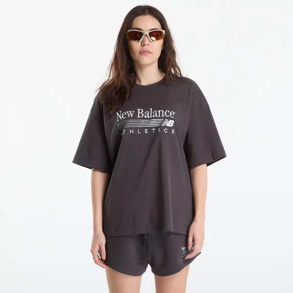 New Balance Majice New Balance Trackside Oversized T-Shirt Black Cement XS