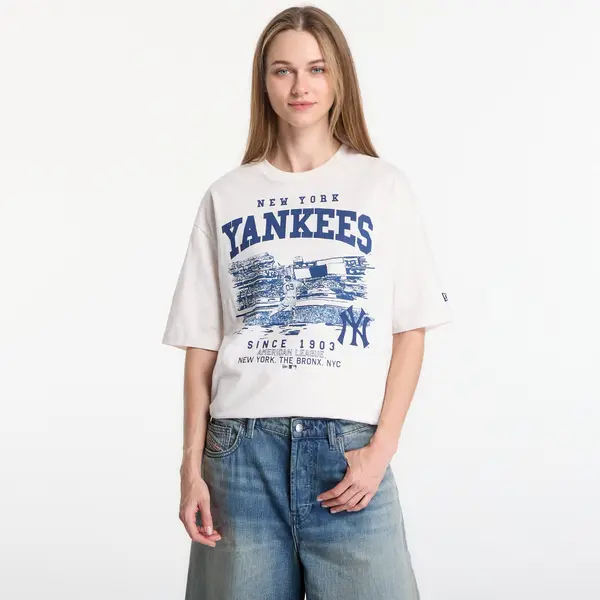 New Era Majice New Era MLB Slub Stadium OS Tee New York Yankees UNISEX Off White XL