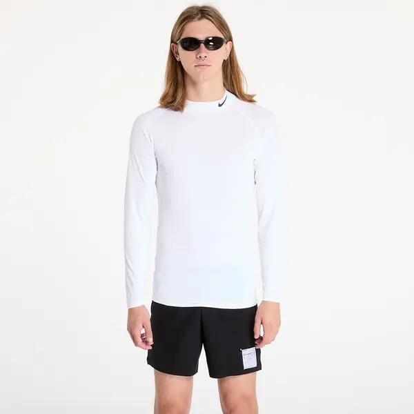 Nike Majice Nike Pro Men's Dri-FIT Fitness Mock-Neck Long-Sleeve Top White/ Black XXL