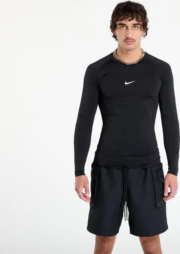 Nike Majice Nike Pro Men's Dri-FIT Tight Long-Sleeve Fitness Top Black/ White M