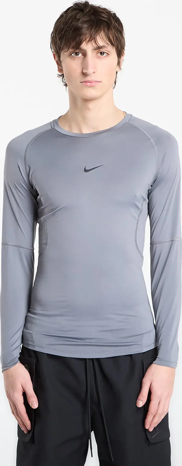 Nike Majice Nike Pro Men's Dri-FIT Tight Long-Sleeve Fitness Top Smoke Grey/ Black L