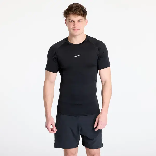Nike Majice Nike Pro Men's Dri-FIT Tight Short-Sleeve Fitness Top Black/ White XL