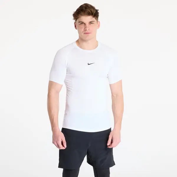 Nike Majice Nike Pro Men's Dri-FIT Tight Short-Sleeve Fitness Top White/ Black XL