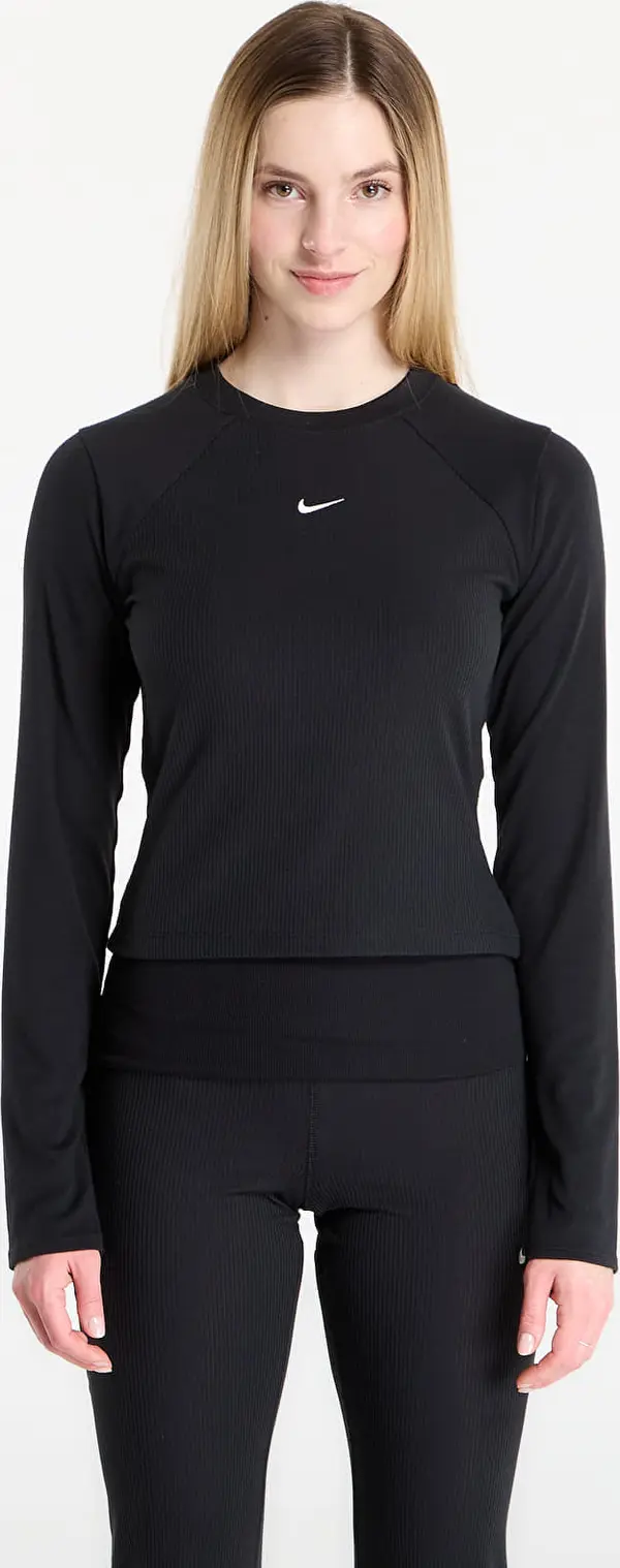 Nike Majice Nike Sportswear Chill Knit Women's Tight Long-Sleeve Ribbed Top Black/ Sail M