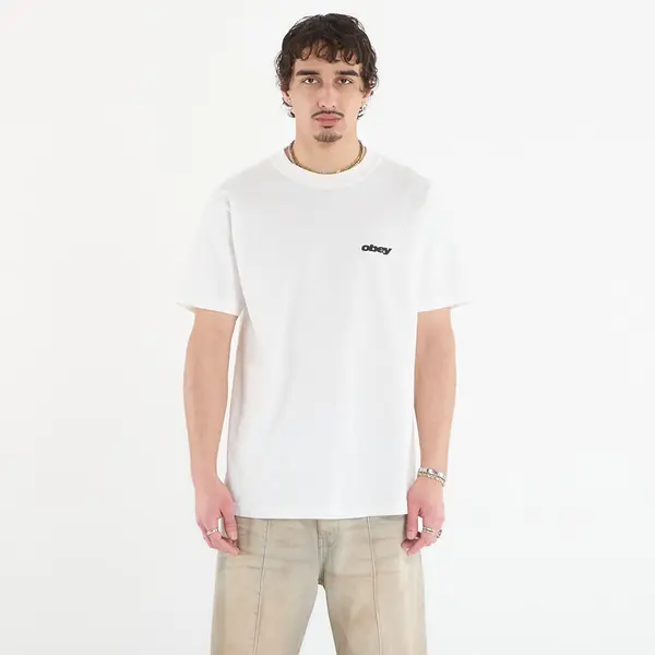 OBEY Clothing Majice OBEY Bounce Pigment Vintage White L