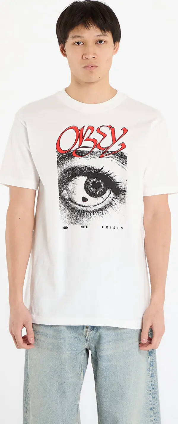 OBEY Clothing Majice OBEY Midnite Crisis T-Shirt Pigment Vintage White L