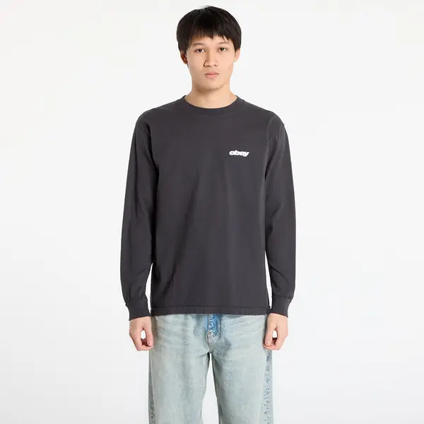 OBEY Clothing Majice OBEY Star Long Sleeved T-Shirt. Pigment True Vintage Black L