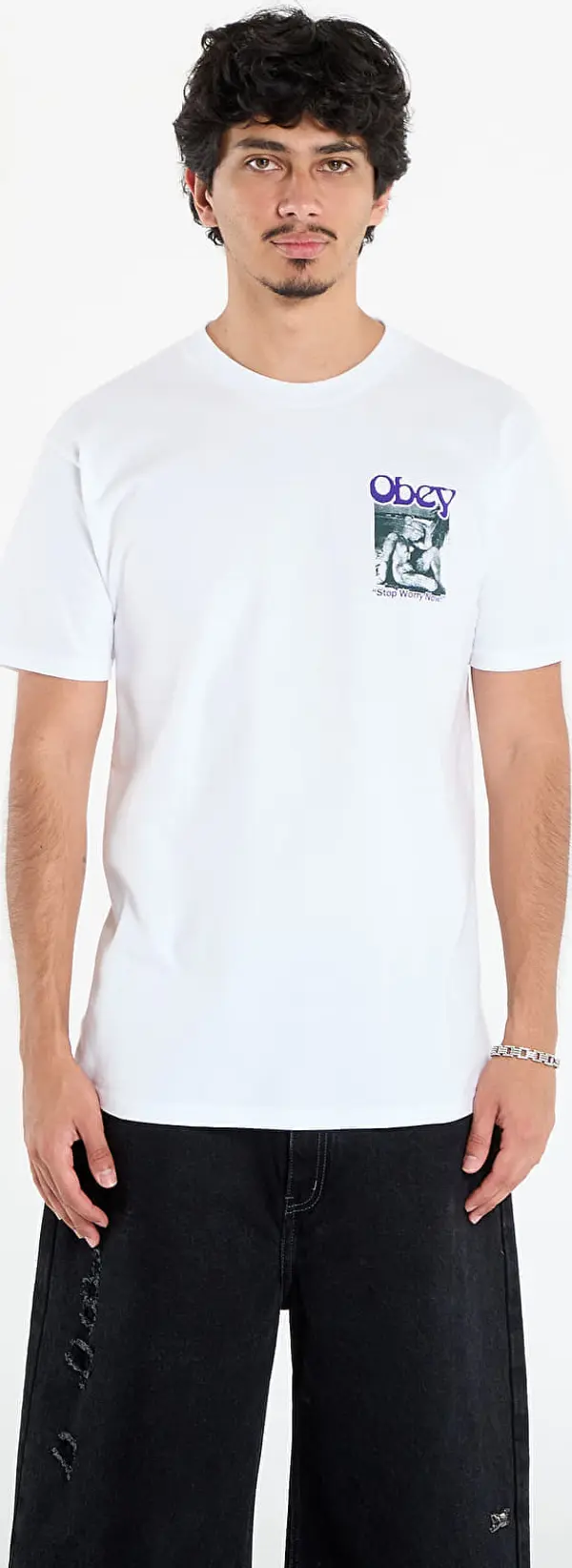OBEY Clothing Majice OBEY Stop Worry Now T-Shirt White XL