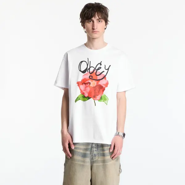 OBEY Clothing Majice OBEY Watercolor Poppy White L