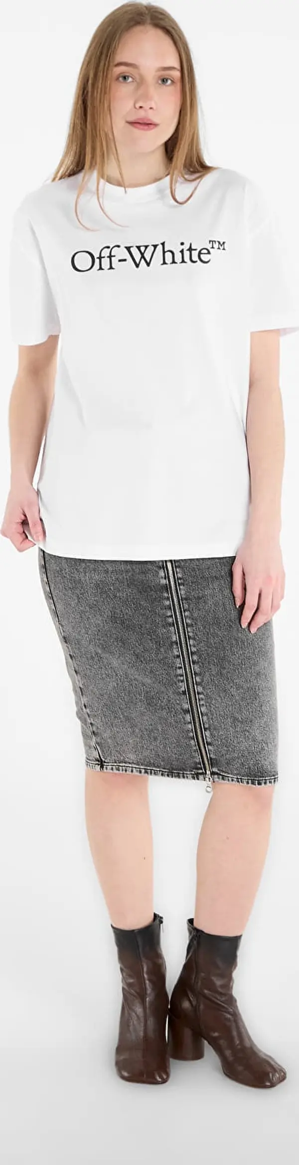 Off-White Majice Off-White Big Logo Bookish Regular Tee White L