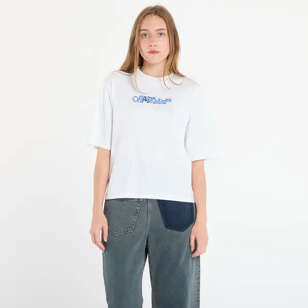 Off-White Majice Off-White Cloudy Arrow Boxy Tee White/ Electric Blue XS