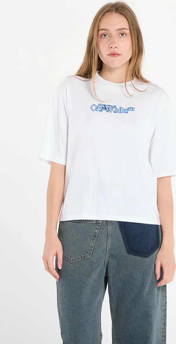 Off-White Majice Off-White Cloudy Arrow Boxy Tee White/ Electric Blue XS