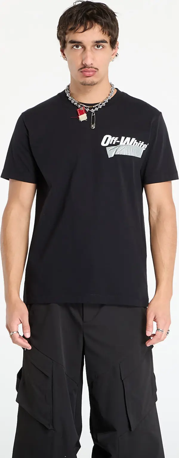 Off-White Majice Off-White Cupid Tape Slim S/S Tee Black/ White XXL