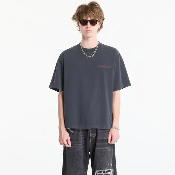 Off-White Majice Off-White Cut Here Arrow Skate Tee UNISEX Fade Out Black/ Port Royal S