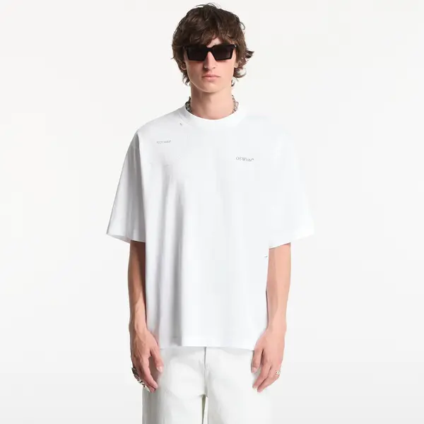 Off-White Majice Off-White Cut Here Skate Tee UNISEX White-Black L