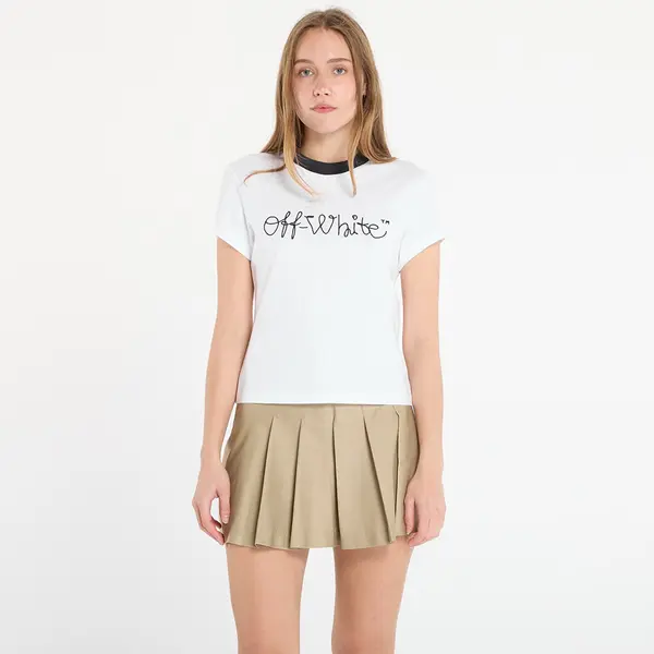Off-White Majice Off-White Emb Script Logo Fitted Tee White/ Blue M