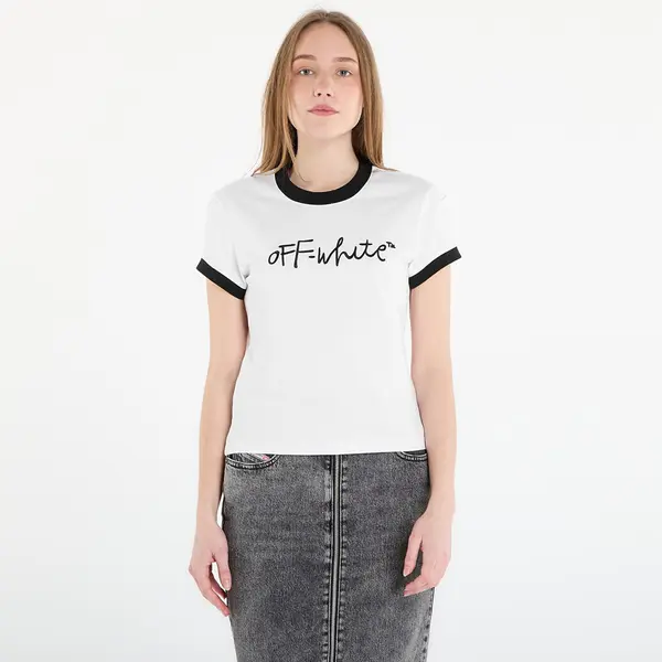 Off-White Majice Off-White Embr Script Fitted Tee White M