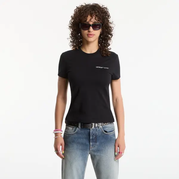 Off-White Majice Off-White Logo Quote Fitted Tee Black S