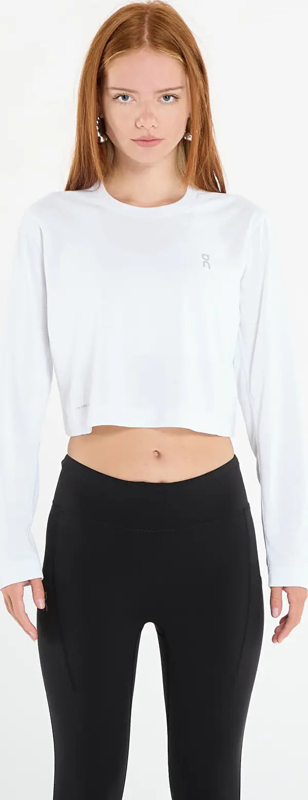 On Majice On Train Long-T Crop Graphic White XS