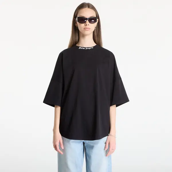 Palm Angels Majice Palm Angels Classic Logo Over Tee UNISEX Black/ Off White L